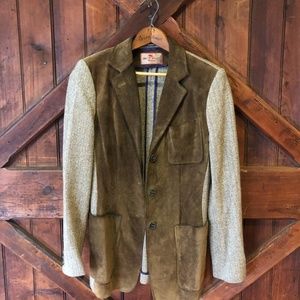 Erto Milano tweed and suede blazer/jacket